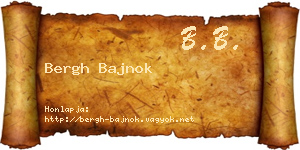 Bergh Bajnok névjegykártya